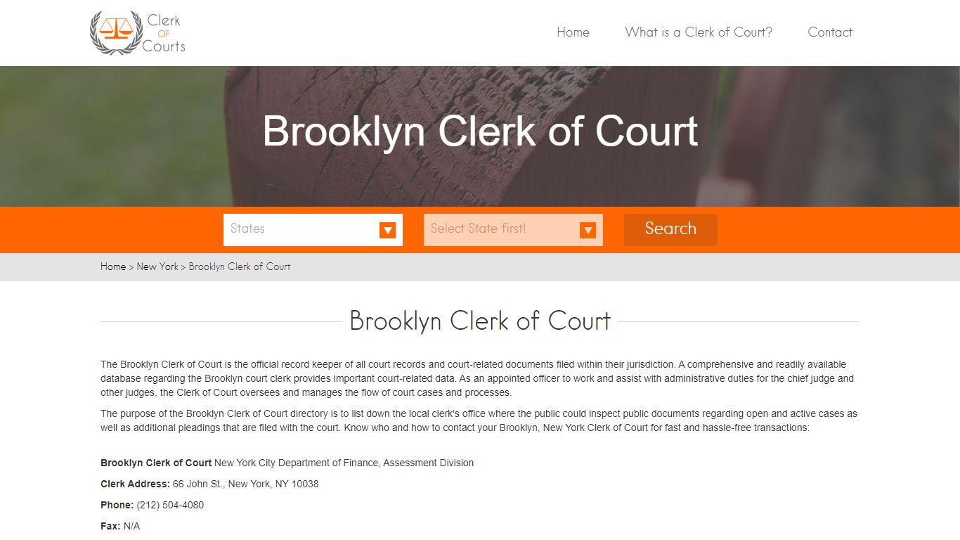 Brooklyn Clerk of Court